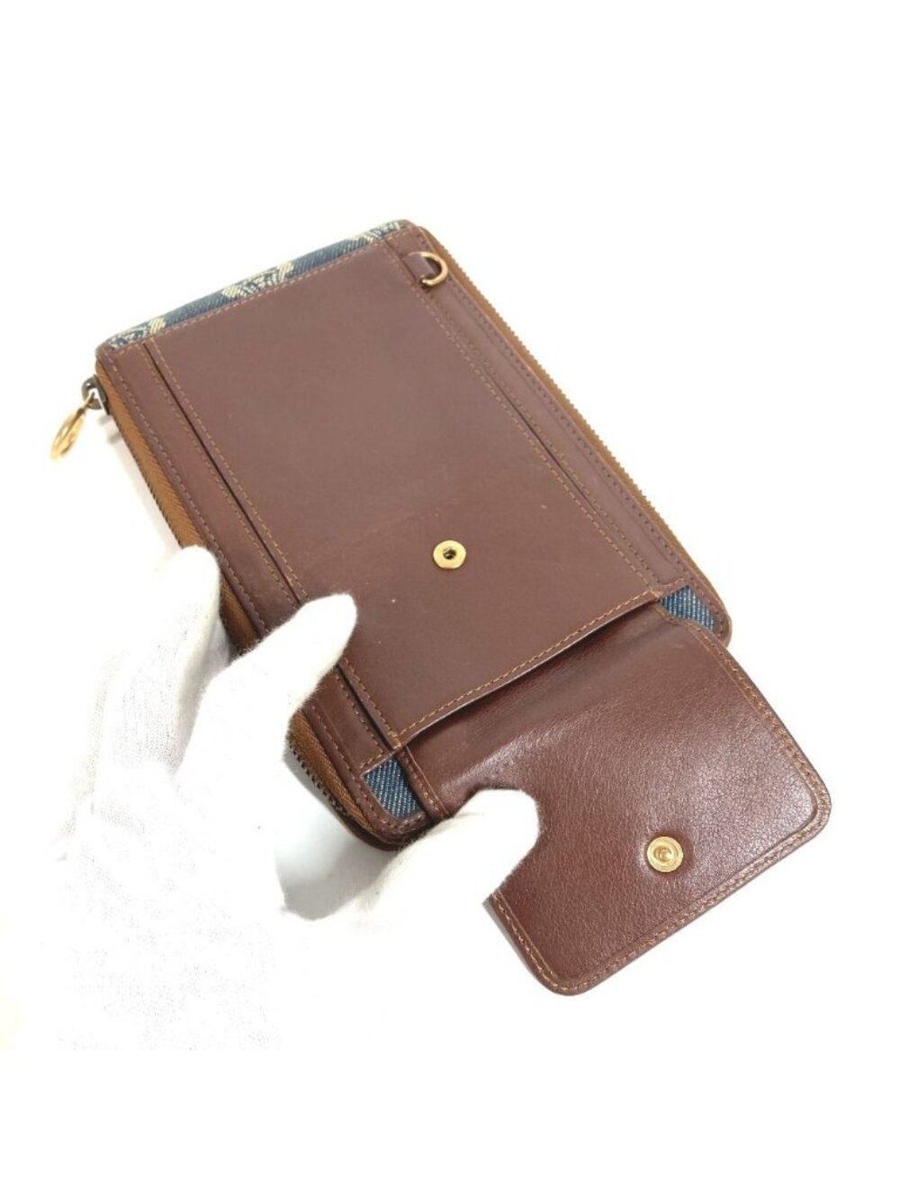 Celine Wallet Macadam Logo Denim Blue - Picture 7 of 9